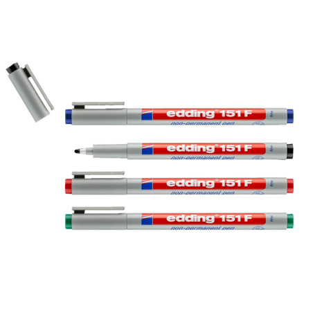 Etui de 4 Stylos Fine Non Permanent 0,6mm - Edding