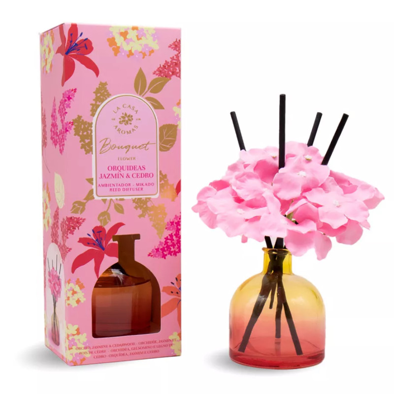 Désodorisant Mikado Bouquet Flower Orchidée, Jasmin et Bois de Cèdre, 170ml