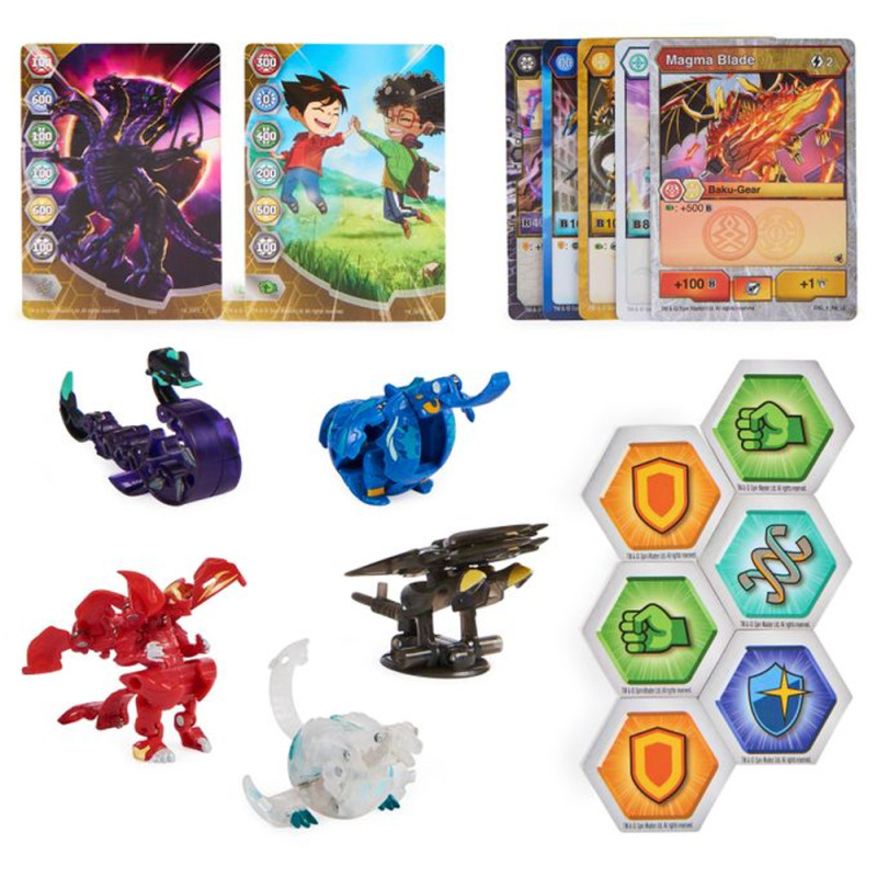 Figurines BAKUGAN Legends Collection Pack Moxodon + Montrapod + Trox + Dragonoid