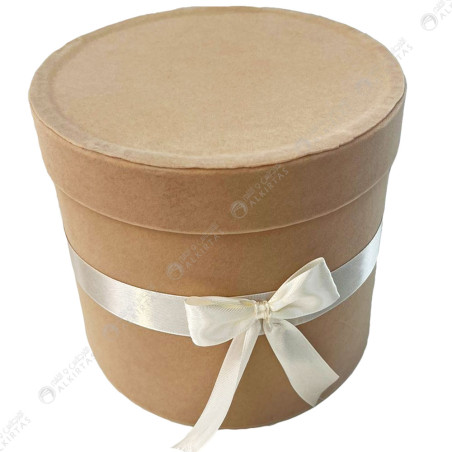 Boite Cadeau Rond en Velours Avec Ruban, MM