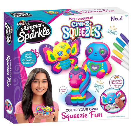 Color Your Own Squeezie Fun, Cra-Z-Art Shimmer'n Sparkle