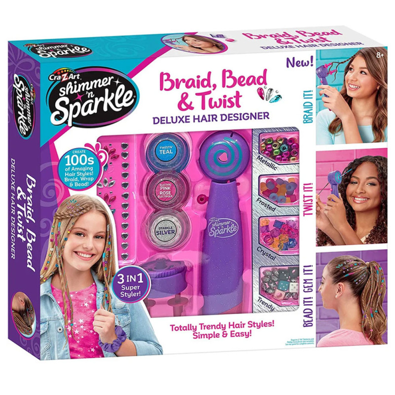 Salon Style Braid, Bead & Twist, Cra-Z-Art - Shimmer 'N Sparkle