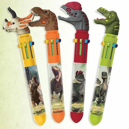 Stylo à Bille avec 10 Couleurs, Dinos Art - Réf.15303