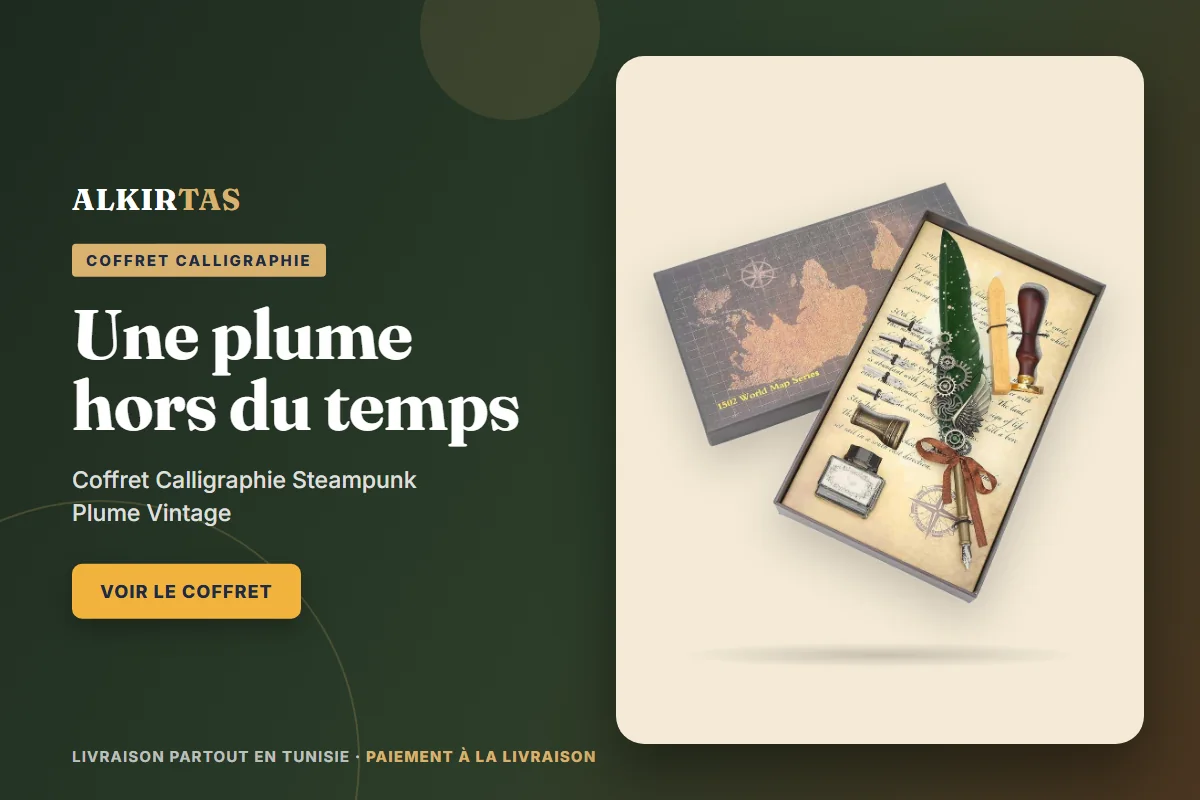 Coffret Calligraphie Steampunk Plume Vintage