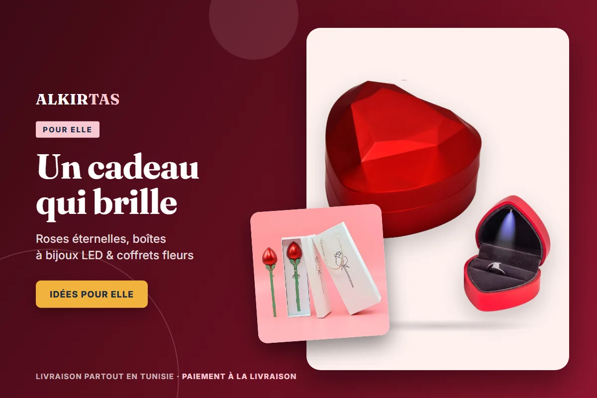 Rose éternelle et boîte à bague LED