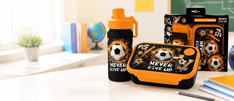 Gourde et lunch box scolaire Must Team